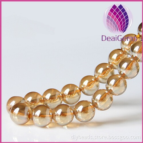 Hign quality light yellow round citrine 10 mm gemstone beads for jewelry